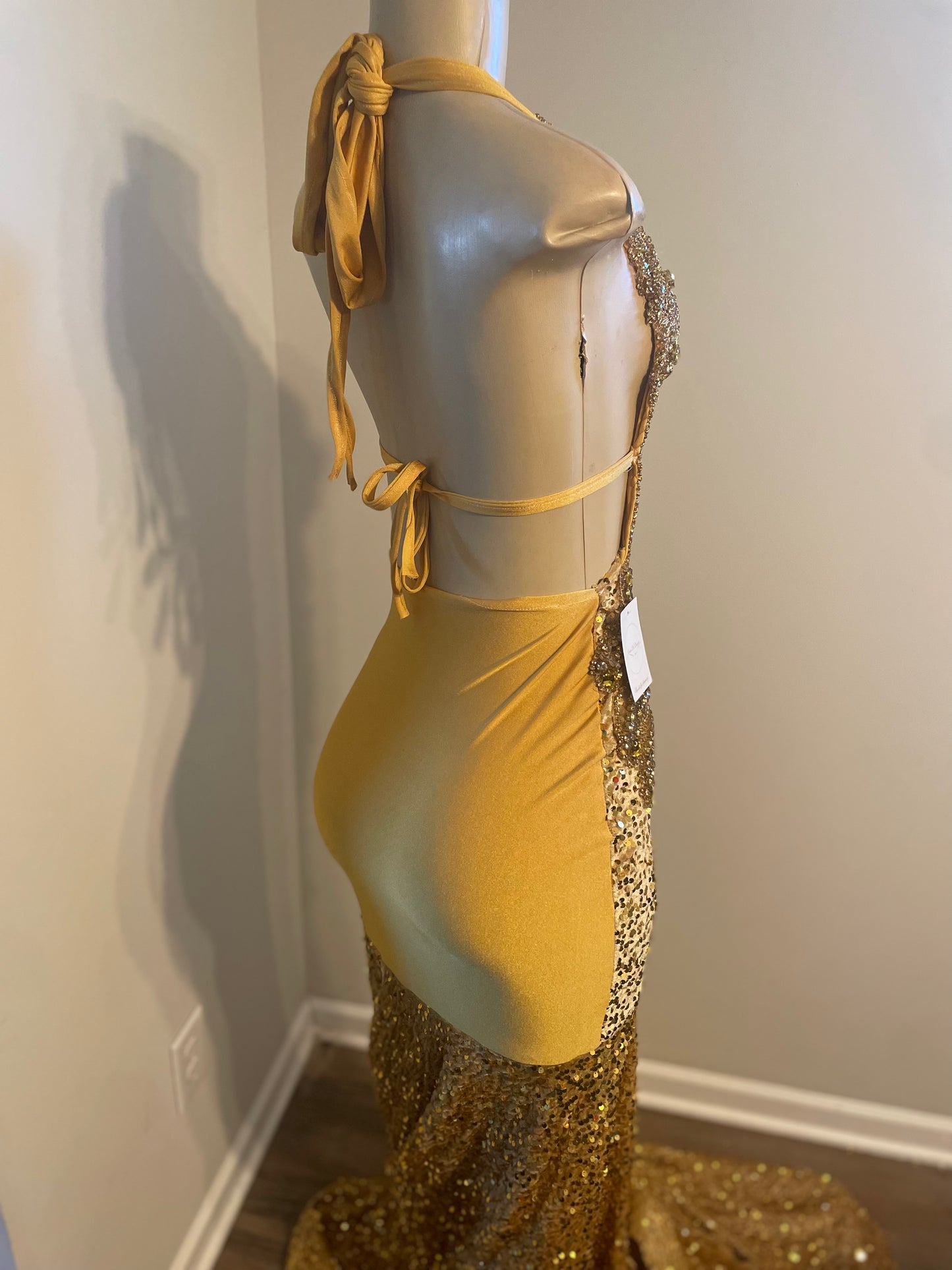 Gold Prom Dress 3D