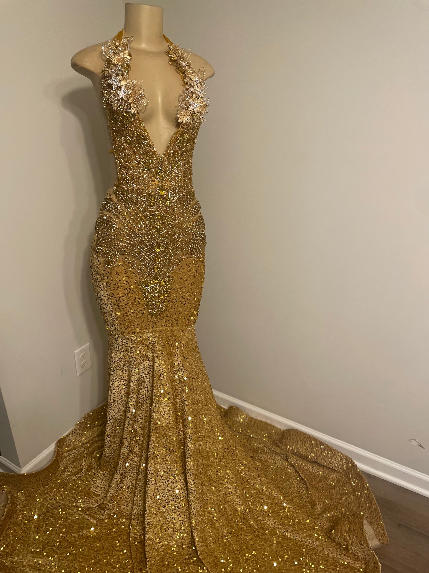 Gold Prom Dress 3D